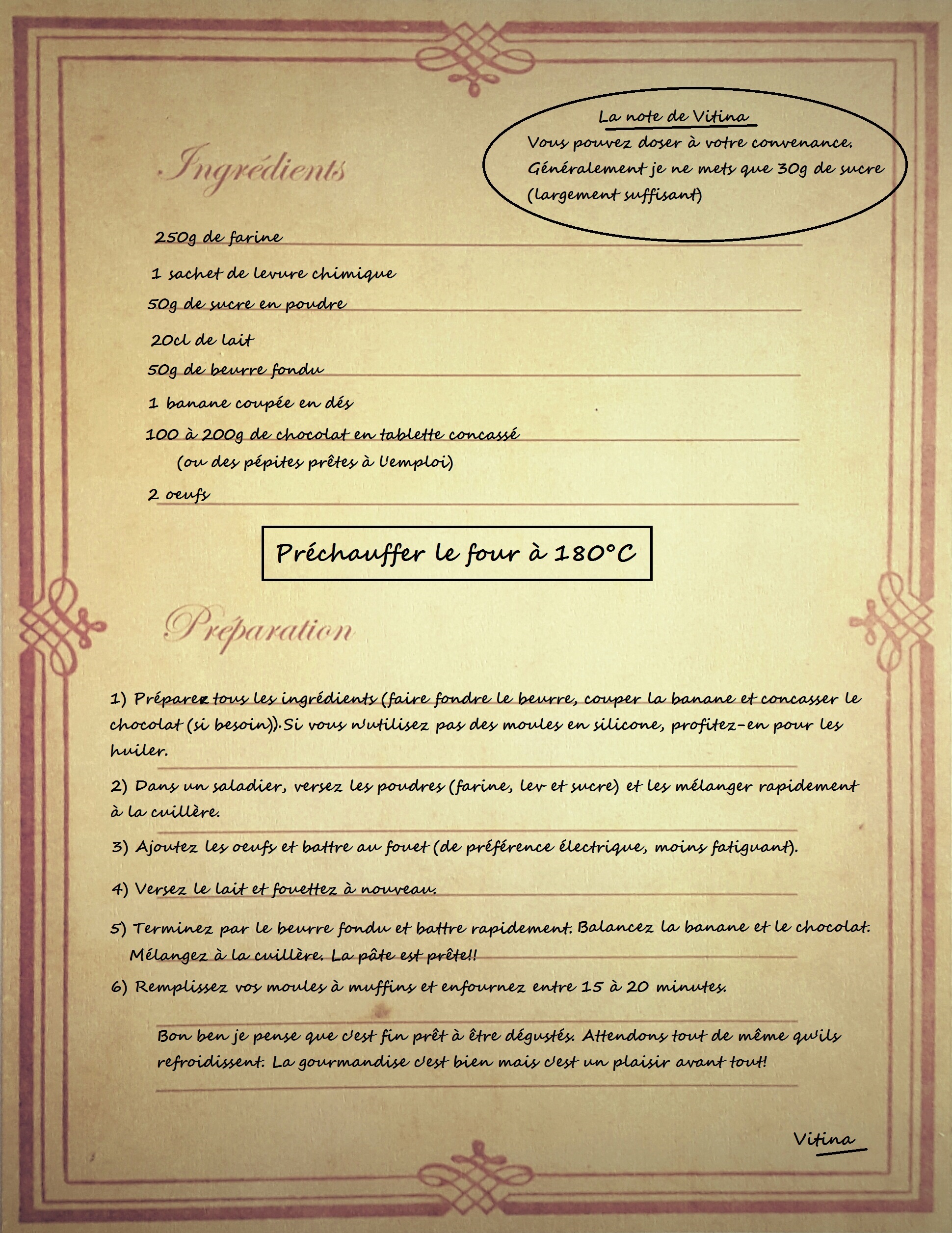 Ing muffins choco bananes