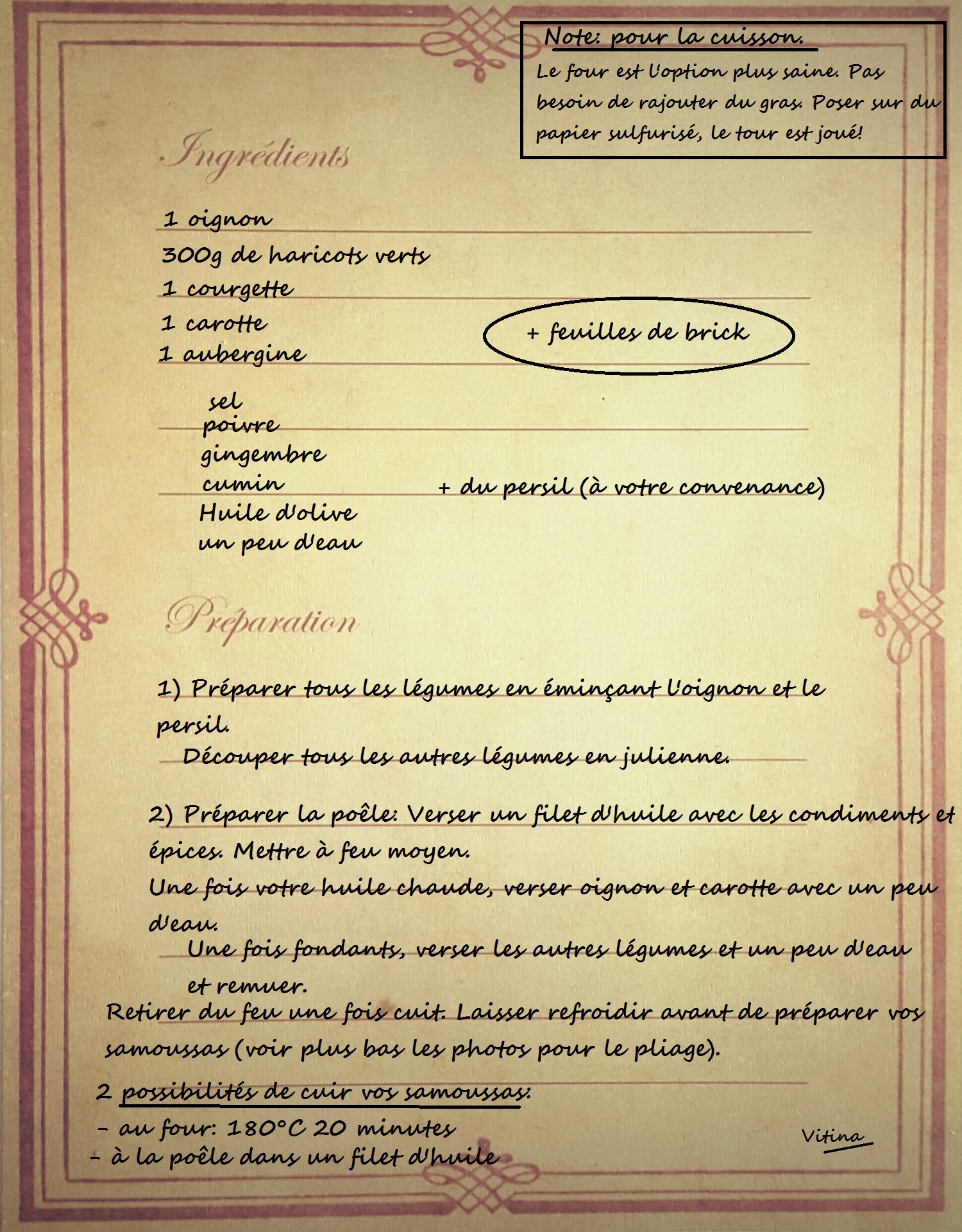 Ing samoussas légumes