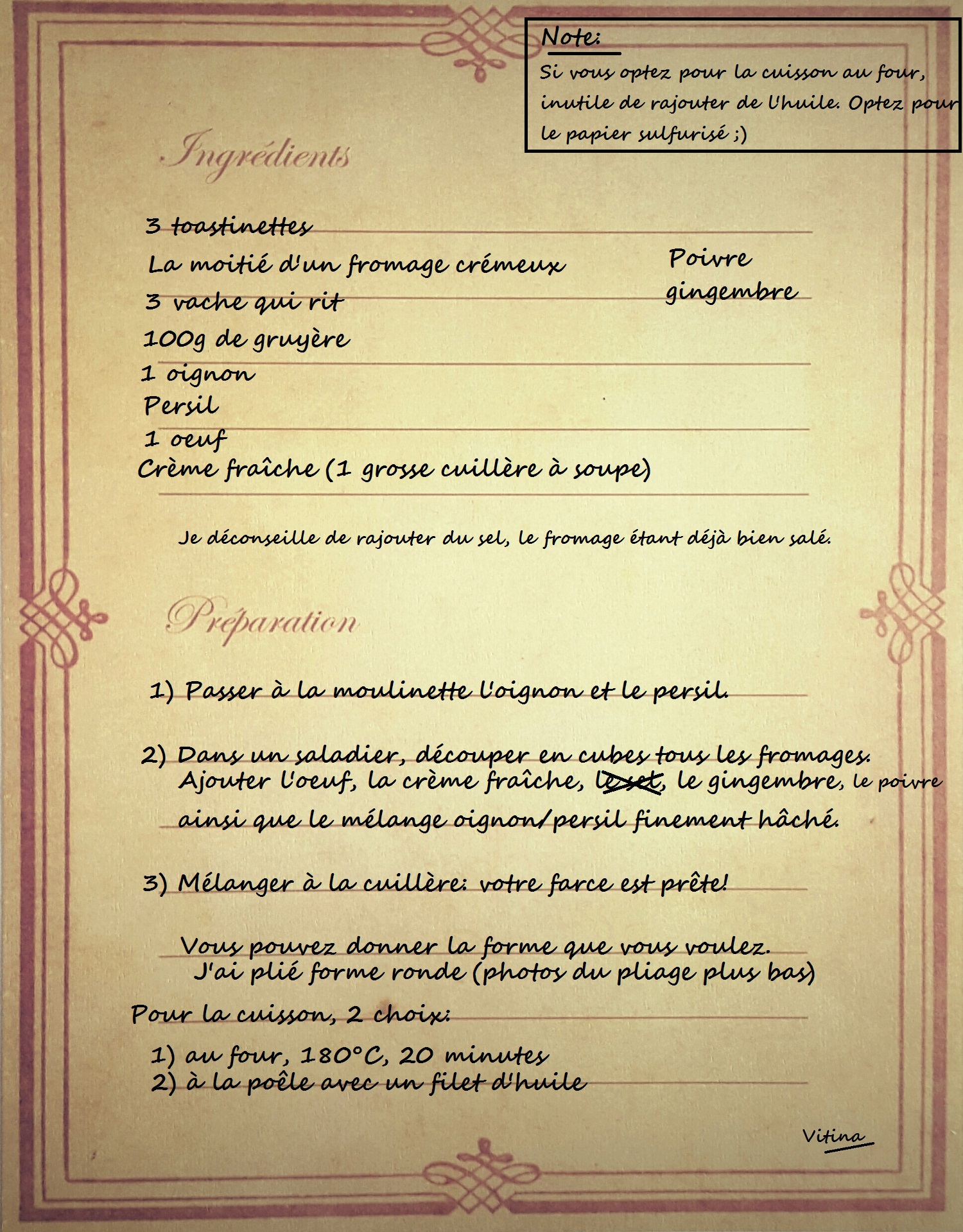 ing briouats aux fromages