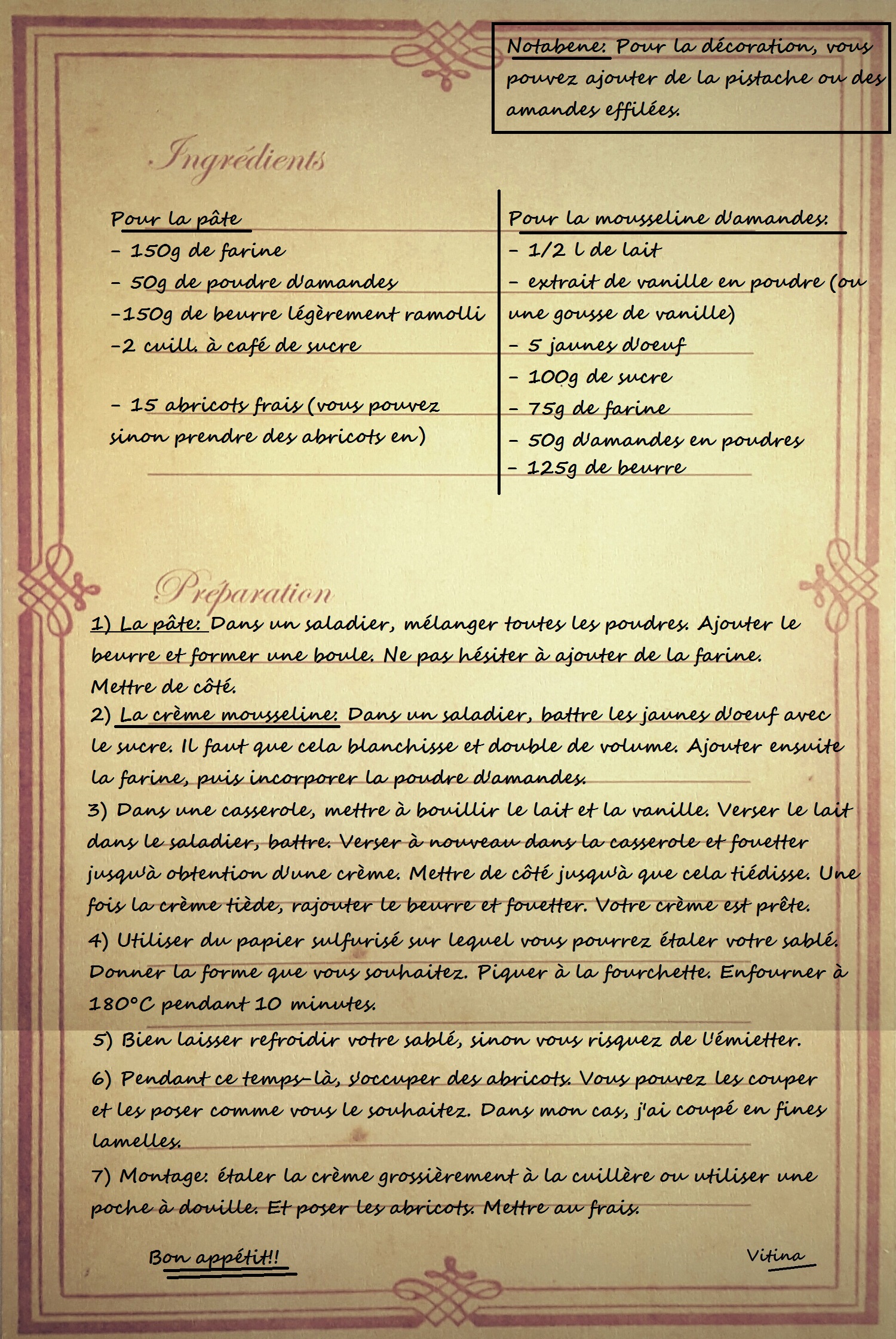 Sablé mousseline amandes abricots