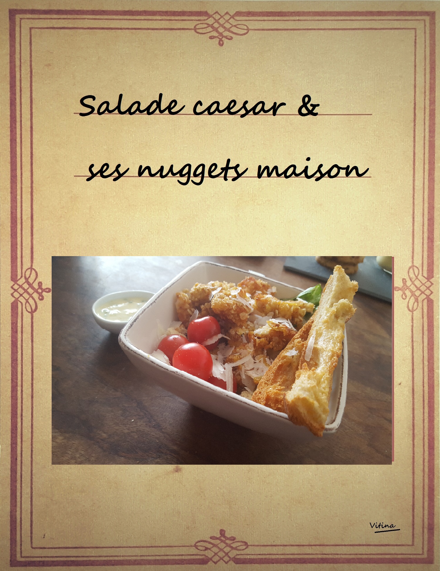 salade caesar et ses nuggets maison